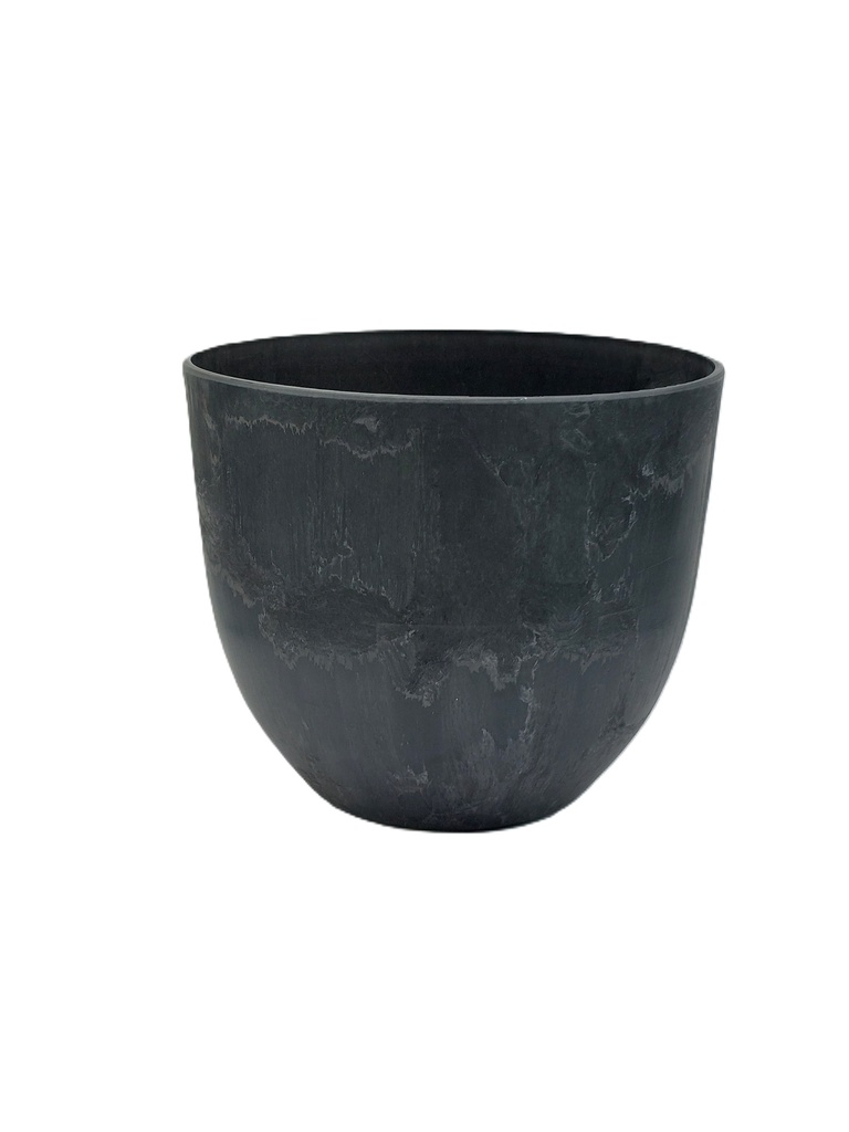 Pot Artstone bola noir D23 H20