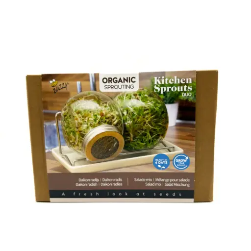 [Buzzy-085388] Kit de culture de radis Daikon et mélange de salades - légumes germés - BIO