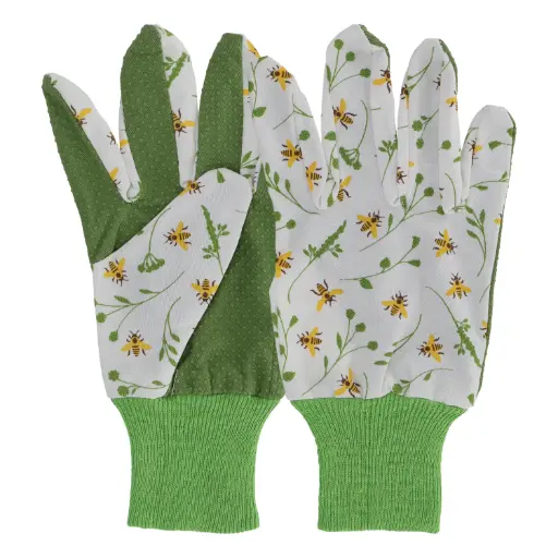 [VBEE001] Gants de jardinage à motif d'abeilles M